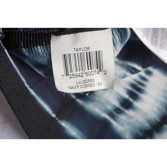 BCBGMaxAzria Taylor Navy Blue Tie Dye Bandage Skirt Bodycon Mini, Size XS - Picture 3 of 10